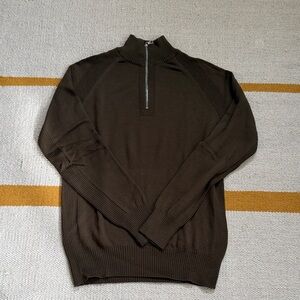 Orlebar Brown Men's Dark Brown Zip-Up Sweater, S